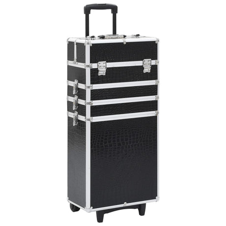 Vidaxl Makeup Trolley Aluminium sort med krokodille mønster