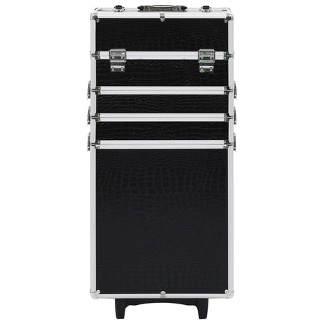 Vidaxl Makeup Trolley Aluminium sort med krokodille mønster