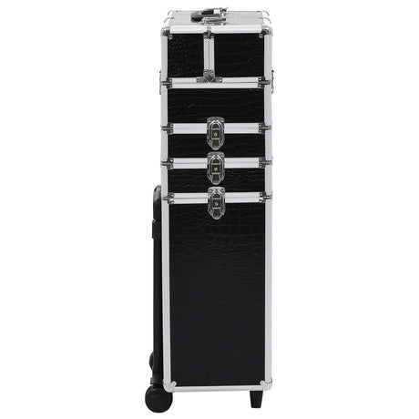Vidaxl Makeup Trolley Aluminium sort med krokodille mønster