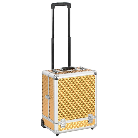 Vidaxl Makeup Trolley 35x29x45 cm Aluminium Guldfarvet