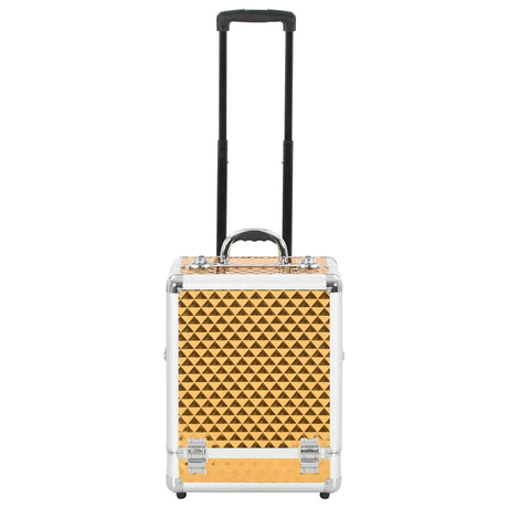 Vidaxl Makeup Trolley 35x29x45 cm Aluminium Guldfarvet
