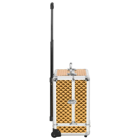 Vidaxl Makeup Trolley 35x29x45 cm Aluminium Guldfarvet