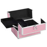 Vidaxl Makeup Suitcase 22x30x21 cm aluminiumrosa