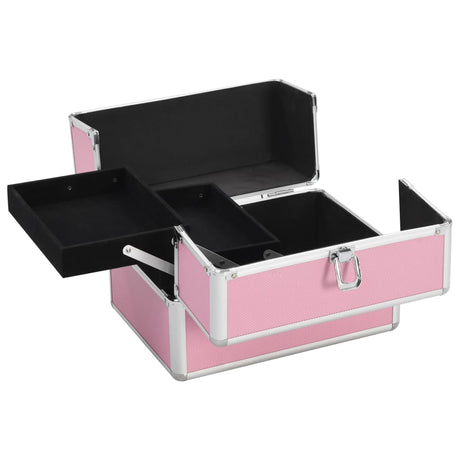 Vidaxl Makeup Suitcase 22x30x21 cm aluminiumrosa