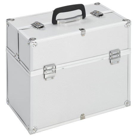Vidaxl Makeup Suitcase 38x23x34 cm Aluminium Sølvfarvet