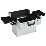 Vidaxl Makeup Suitcase 38x23x34 cm Aluminium Sølvfarvet