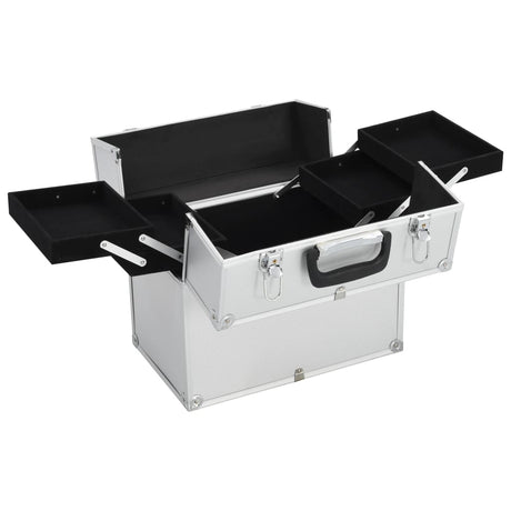 Vidaxl Makeup Suitcase 38x23x34 cm Aluminium Sølvfarvet