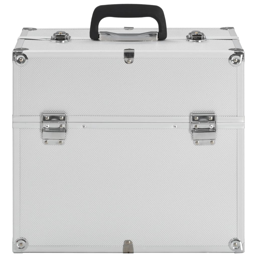 Vidaxl Makeup Suitcase 38x23x34 cm Aluminium Sølvfarvet