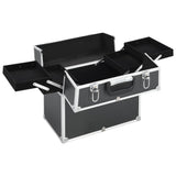 Vidaxl Makeup Suitcase 38x23x34 cm aluminium sort