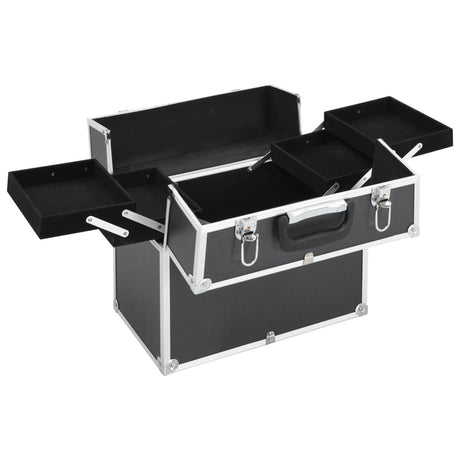 Vidaxl Makeup Suitcase 38x23x34 cm aluminium sort