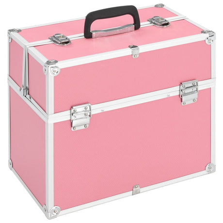 Vidaxl Makeup Suitcase 38x23x34 cm Aluminium Pink