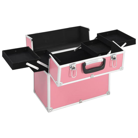 Vidaxl Makeup Suitcase 38x23x34 cm Aluminium Pink