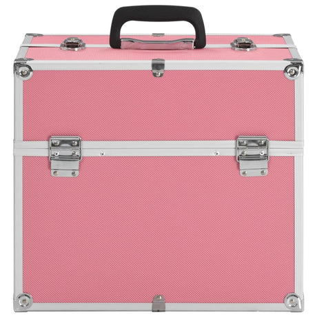 Vidaxl Makeup Suitcase 38x23x34 cm Aluminium Pink