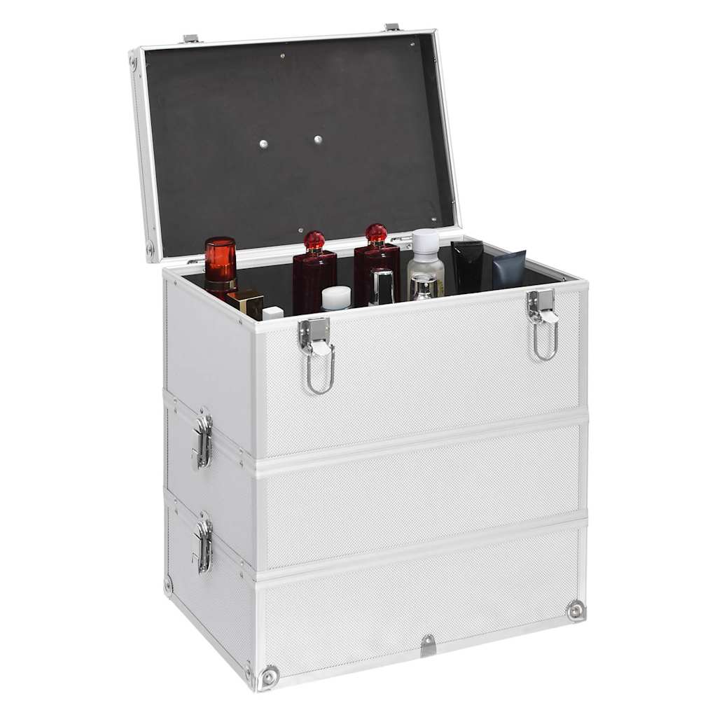 Vidaxl Makeup Suitcase 37x24x40 cm Aluminium Sølvfarvet