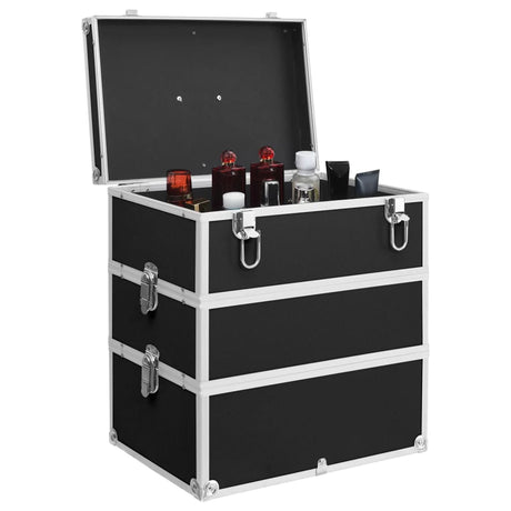 Vidaxl Makeup Suitcase 37x24x40 cm aluminium sort