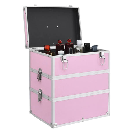 Vidaxl Makeup Suitcase 37x24x40 cm Aluminium Pink