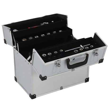 Vidaxl Tool Case 38x22.5x34 cm aluminium sølvfarvet