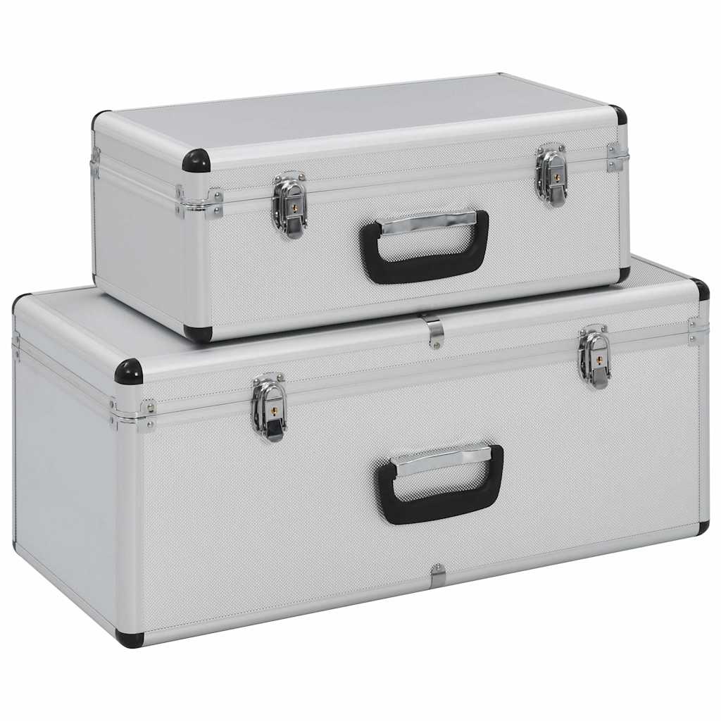 Vidaxl Storage Bockets 2 St. Aluminium Sølvfarvet