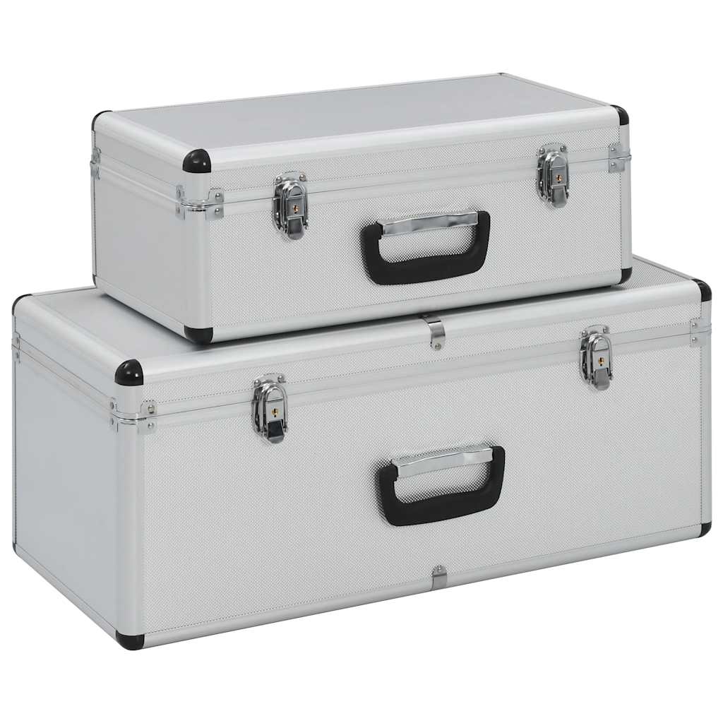 Vidaxl Storage Bockets 2 St. Aluminium Sølvfarvet