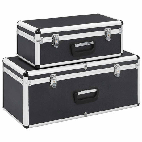 Vidaxl Storage Cases 2 St Aluminium Black