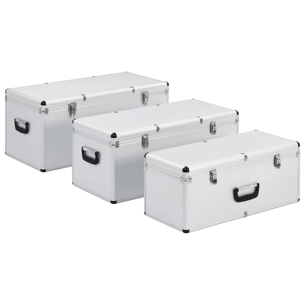 Vidaxl Storage Bockets 3 St. Aluminium Sølvfarvet