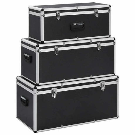 Vidaxx opbevaringskasser 3 stk aluminium sort