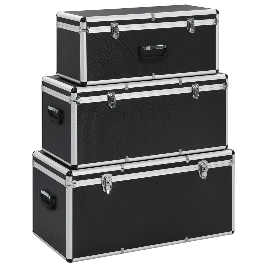 Vidaxx opbevaringskasser 3 stk aluminium sort