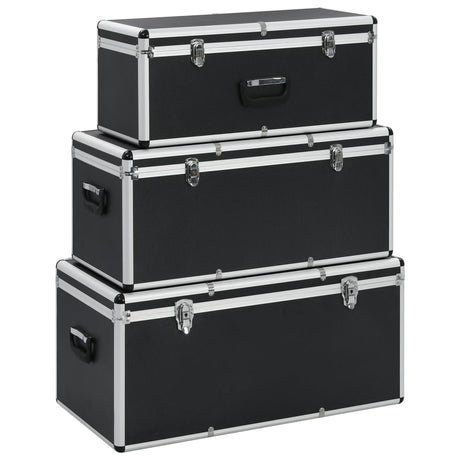 Vidaxx opbevaringskasser 3 stk aluminium sort