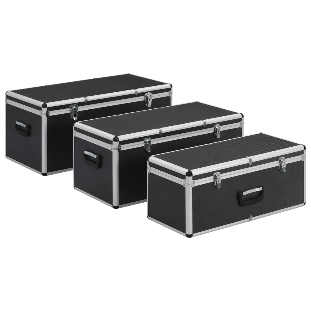 Vidaxx opbevaringskasser 3 stk aluminium sort