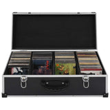 Vidaxl CD -kuffert til 80 cds aluminium ABS Sort