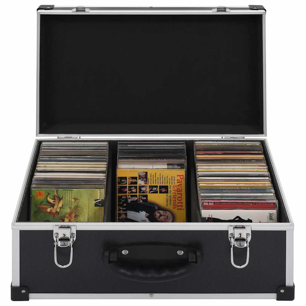 Vidaxl CD kuffert til 60 cds aluminium ABS sort