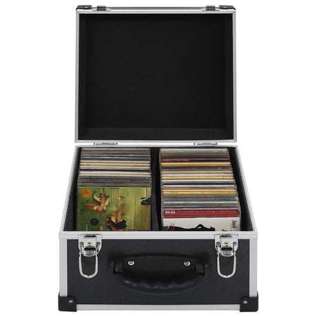 Vidaxl CD -kuffert til 40 cds aluminium ABS sort