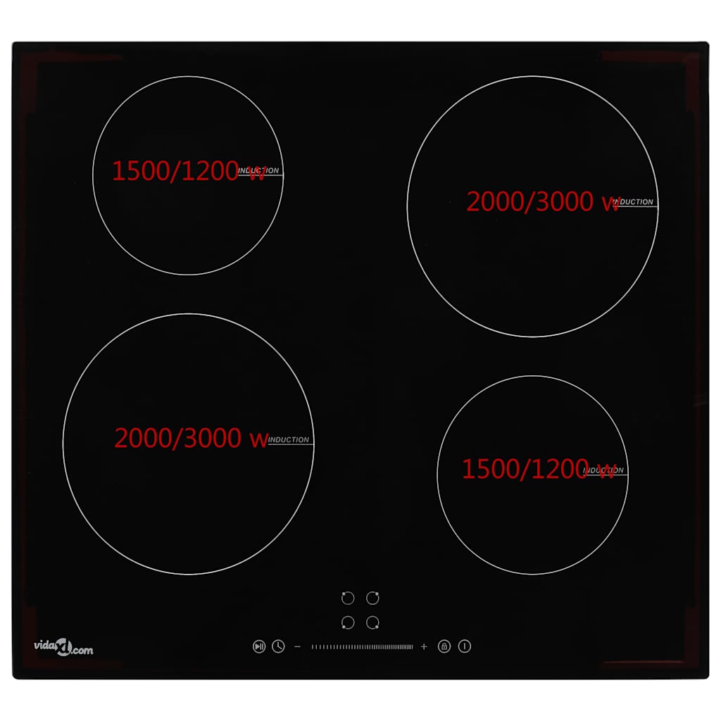Vidaxl -induktion HOB med 4 madlavningszoner Touch Control 7000 W Glass