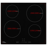 Vidaxl -induktion HOB med 4 madlavningszoner Touch Control 7000 W Glass