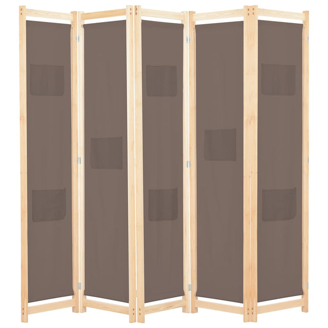 Vidaxl kamerscherm met 5 panelen 200x170x4 cm stof bruin