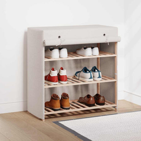 Vidaxl Shoe Cabinet med dækning 79x40x80 cm stof hvid