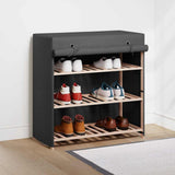 Vidaxl Shoe Cabinet med dækning 79x40x80 cm stof grå