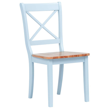 Vidaxl eetkamerstoelen 2 st massief rubberwood grijs en naturel