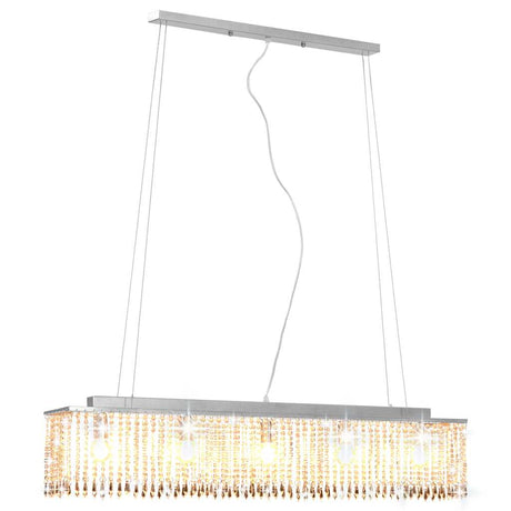 Vidaxl loftslampe med krystalperler 104 cm sølvfarvet