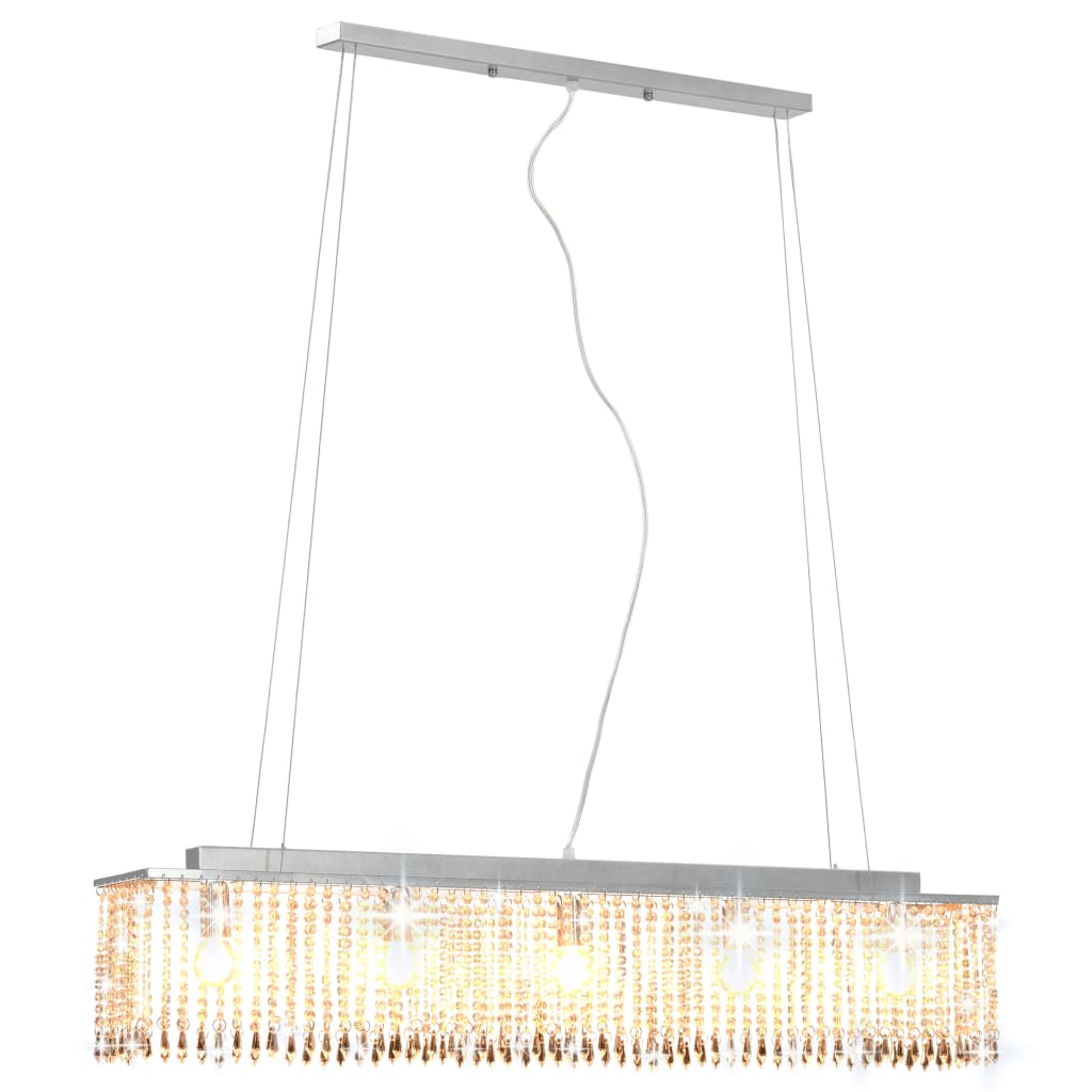 Vidaxl loftslampe med krystalperler 104 cm sølvfarvet
