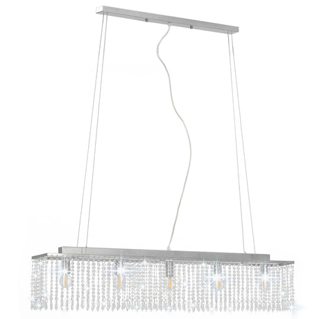Vidaxl loftslampe med krystalperler 104 cm sølvfarvet