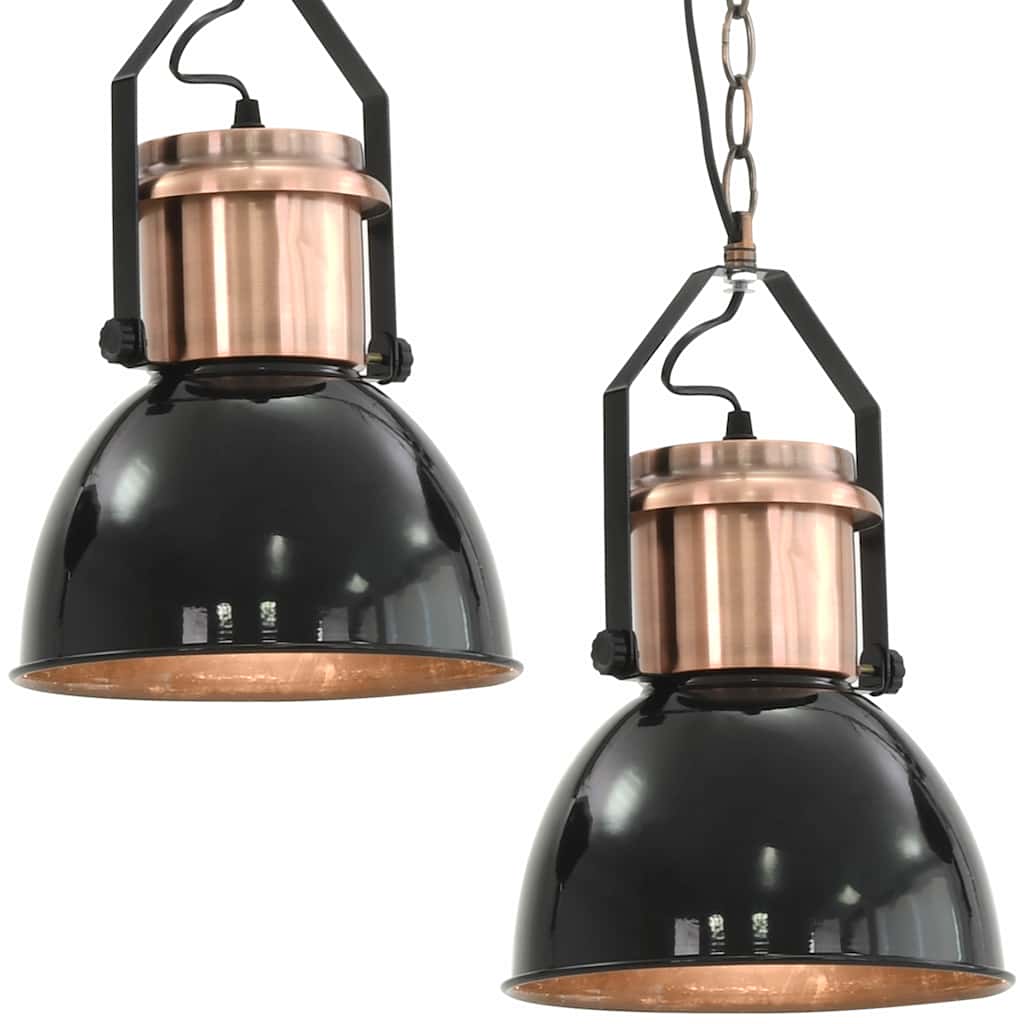 Vidaxl loftslamper 2 st rund E27 sort