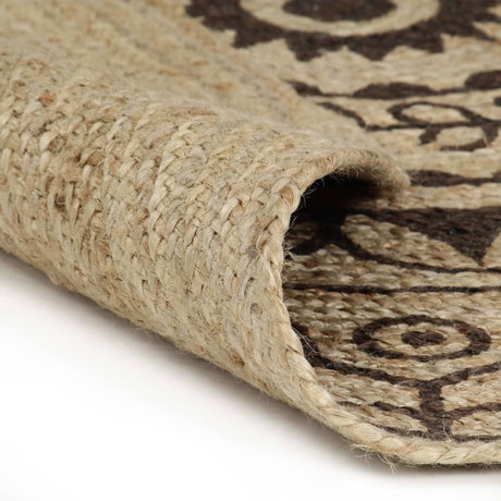 VidaXL tæppe håndlavet med mørkebrunt print 90 cm jute