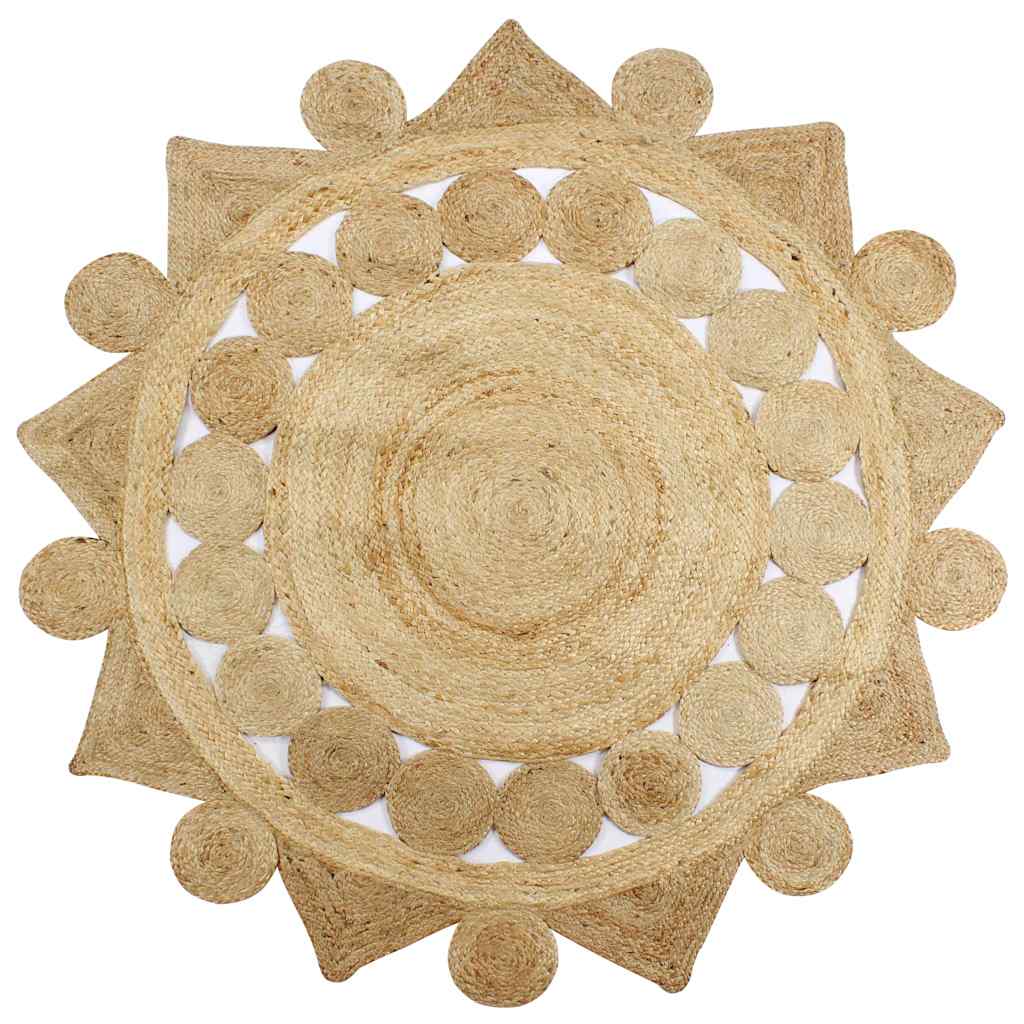 Vidaxl Rug Handmade 90 cm flettet jute
