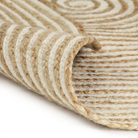 Vidaxl tæppe håndlavet med spiraldesign 120 cm jute hvid