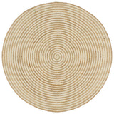 Vidaxl tæppe håndlavet med spiraldesign 150 cm jute hvid