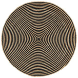 Vidaxl tæppe håndlavet med spiraldesign 90 cm jute sort
