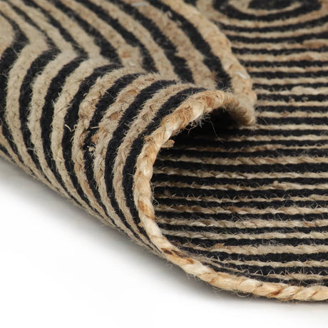 Vidaxl tæppe håndlavet med spiraldesign 90 cm jute sort