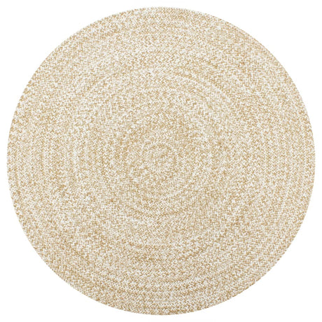 Vidaxl Rug Handmade 90 cm jute hvid og naturlig