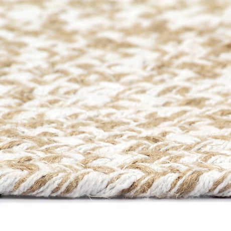 Vidaxl Rug Handmade 90 cm jute hvid og naturlig